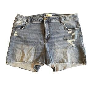 Ava & Viv Distressed Denim Shorts - Size 18W